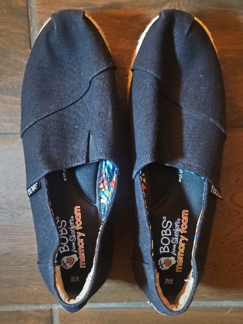 BOBS by Skechers Black Canvas Slip-On Espadrilles